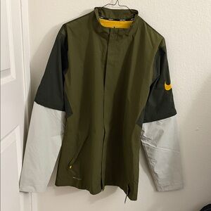 Nike Men's Olive and White Golf Windbreaker